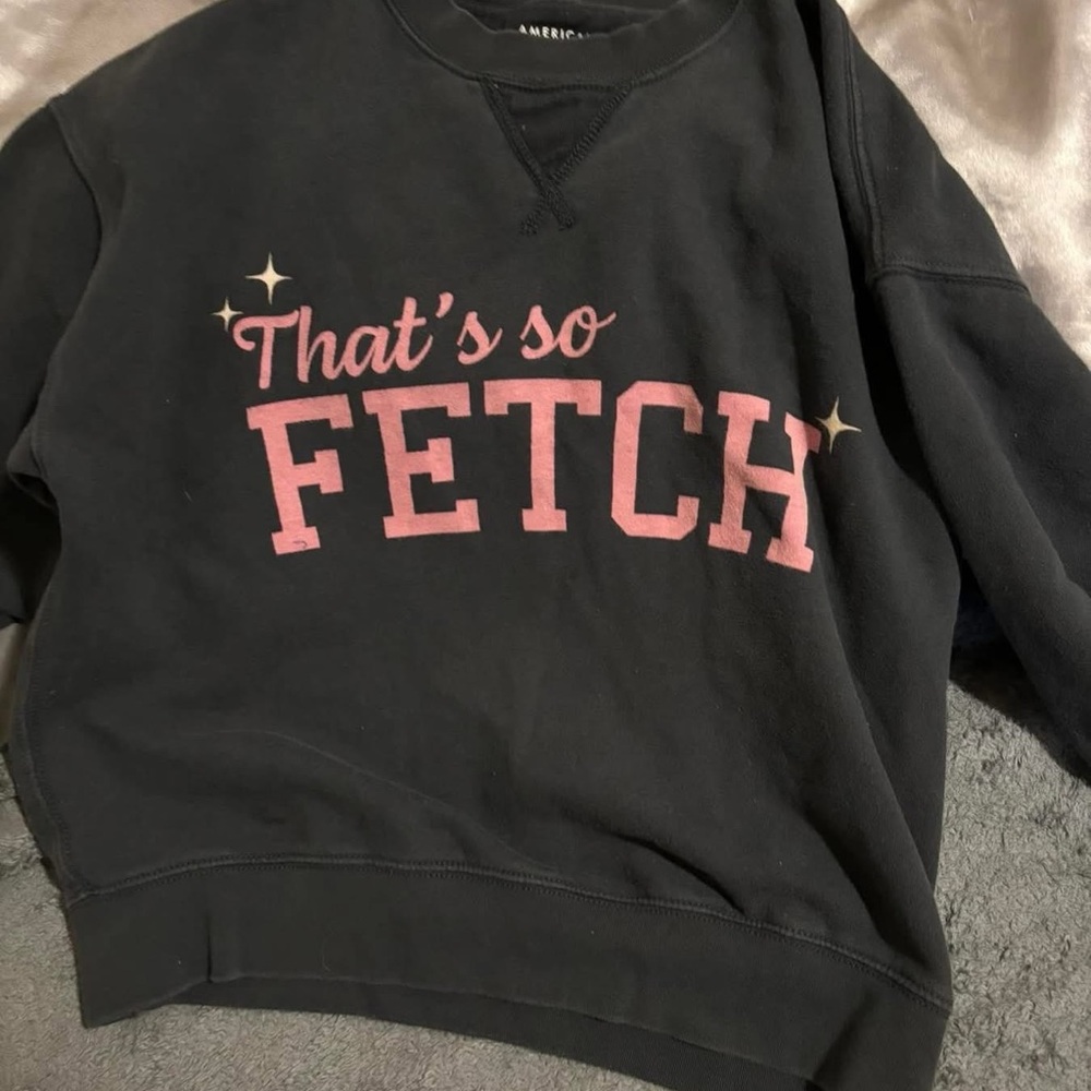 Black Sweatshirt with Pink 'That's So Fetch' Print
